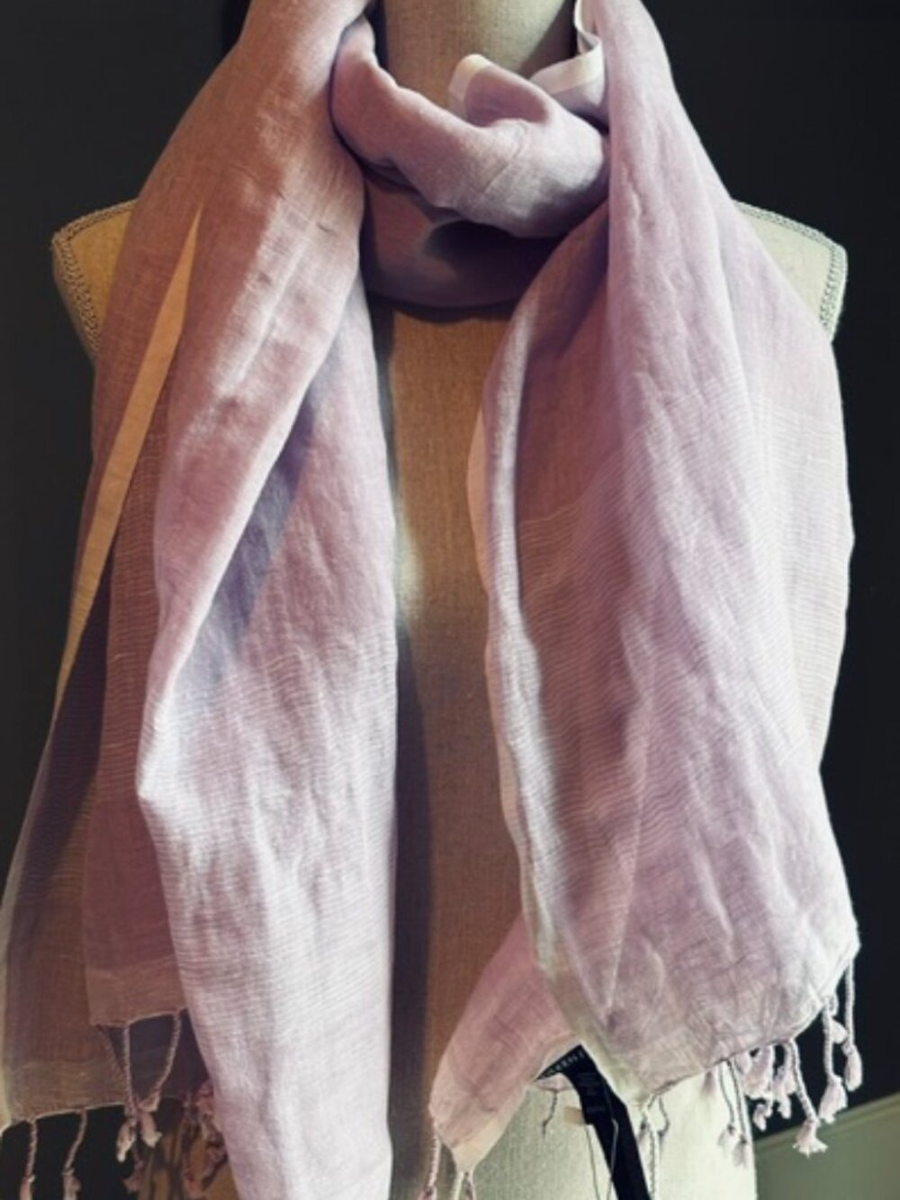 Eileen Fisher Cotton Rows Wash Scarf in the color Mallow NWT